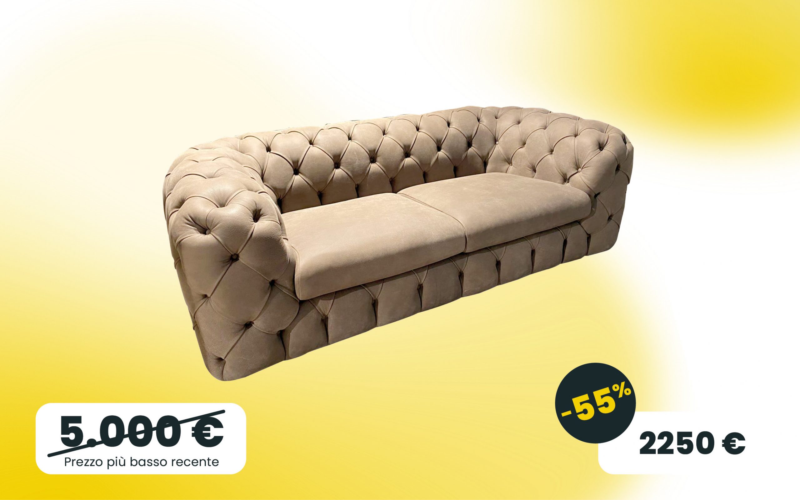 Divano Bach della collezione Cuborosso in pelle New Africa